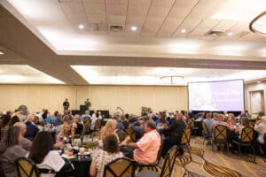People gathered at a conference event.