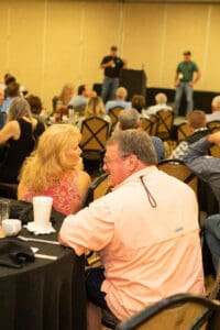 People attending a conference or seminar event.