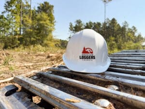 White American Loggers Council hard hat